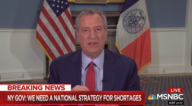 纽约市长白思豪4月3日接受MSNBC采访