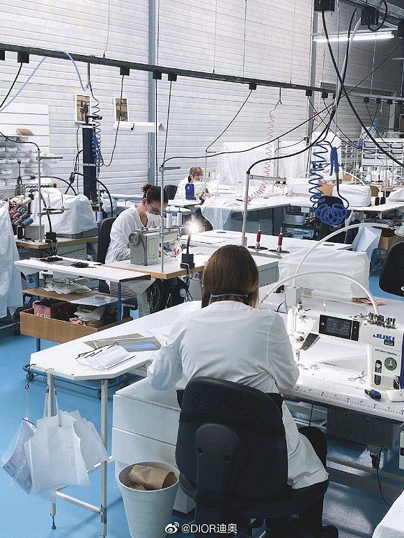 DIOR法国工厂受疫情影响转而投入口罩生产