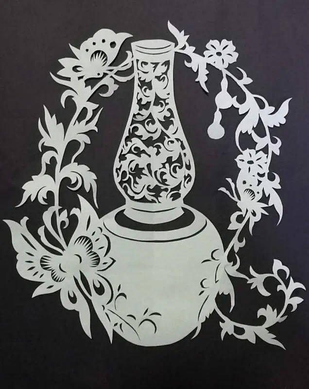 去沈阳故宫看“宫中邂逅——当青花遇见剪纸”展览