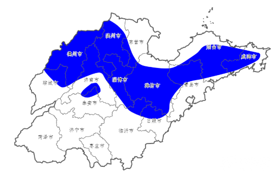 图2 22日凌晨霜冻区