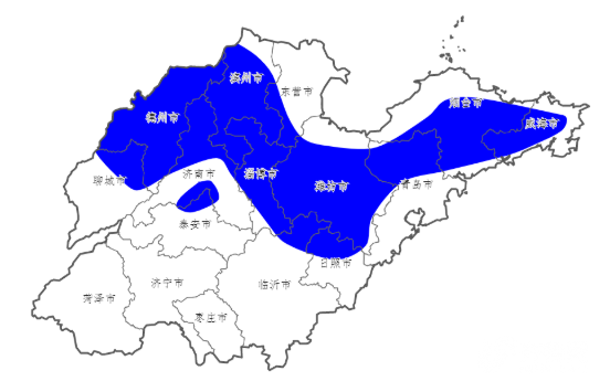 图2 22日凌晨霜冻区