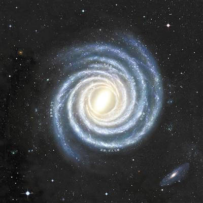 科学家绘出迄今最精确银河系结构图 四条旋臂星系