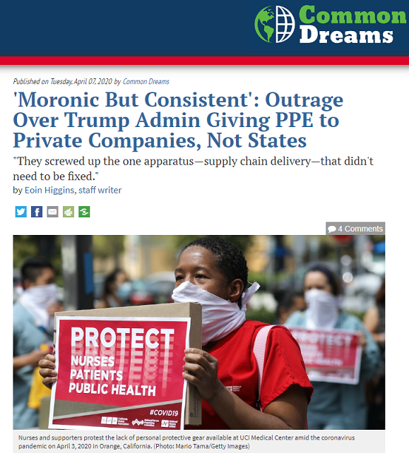 围追堵截 美联邦政府抢夺地方防护物资堪比劫匪