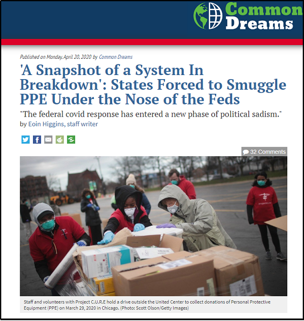 围追堵截 美联邦政府抢夺地方防护物资堪比劫匪