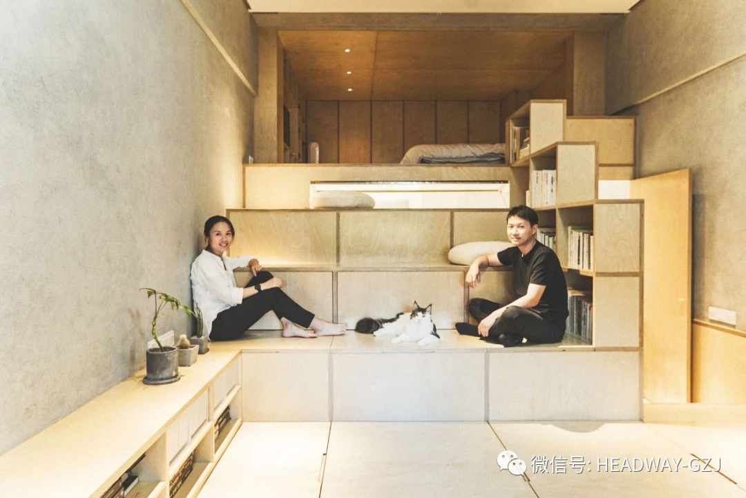 杭州夫妻买下40㎡破房,挖空地板造房中房,有"山"有猫有"庭院"~