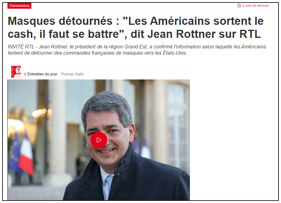 法高官爆料：美国人在中国高价抢走法国订购口