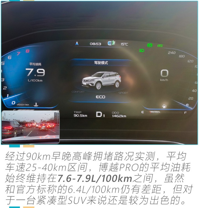 堵车实测不到8个油,吉利新款四驱SUV不到15万,值不值得买?