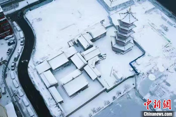 古圆通寺雪景资料图。 杏花岭区委宣传部提供