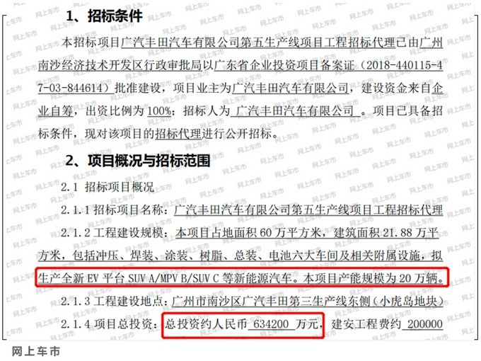 丰田豪掷63.42亿人民币,国产2款SUV+新MPV!个头估计都不小