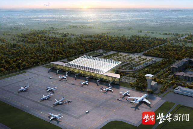 花果山国际机场机场建设正在有序推进.花果山国际机场航站楼封顶.
