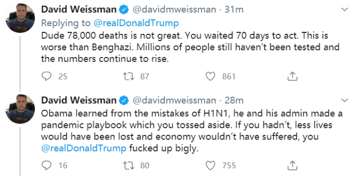 母亲节当天特朗普自夸抗疫成果 却收到最痛的反