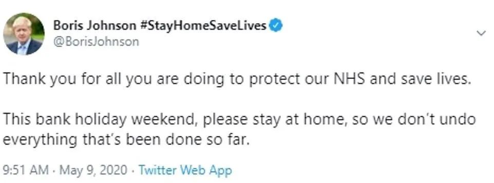 约翰逊推特截图