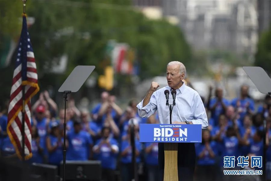 ▲资料图片：拜登在集会上发表演说。新华社记者 刘杰 摄
