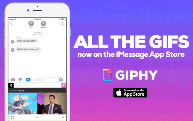 imessage 发送gif时,apple也会从giphy那里获取一些gif