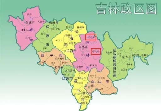 吉林省政区图 来源：吉林省政府网站 