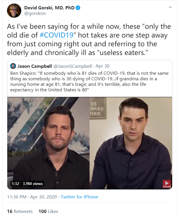 一位美国的医学科学家更是表示,ben shapiro距离说出