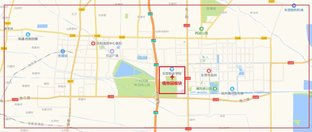 东营城市格局变迁,植物园板块东科教片区成为新焦点