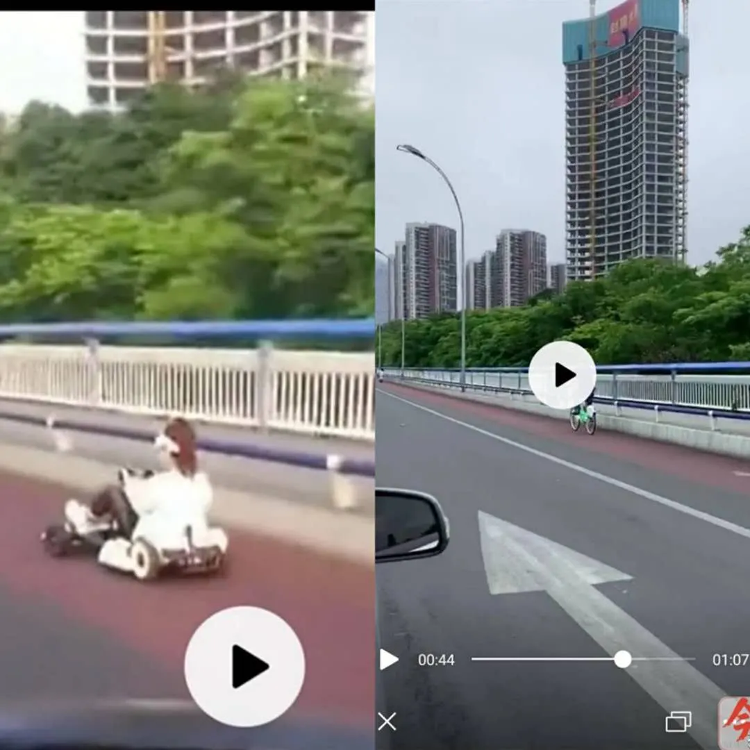 在文昌桥上开卡丁车的女车手找到了!她说:我一直骑它去健身,知道危险性!