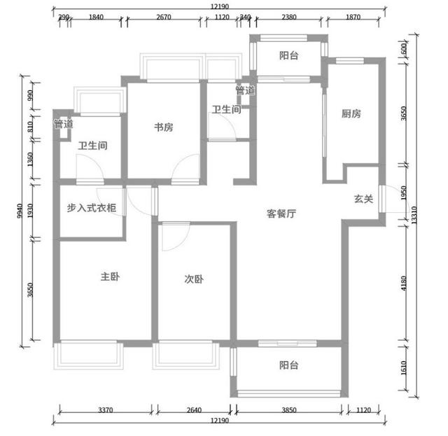 中建光谷之星三室二厅二卫户型图