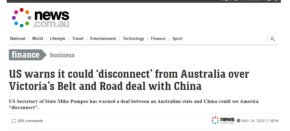 爆炸消息!美国因为中国威胁与澳大利亚“切断