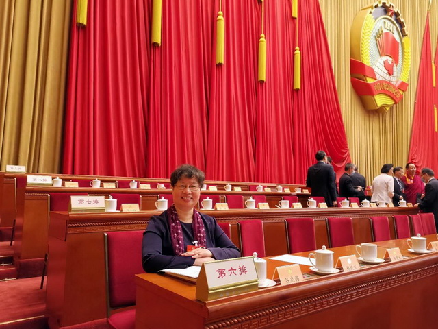 世界政协常委、社会和法制委员会驻会副主任吕忠梅在***上