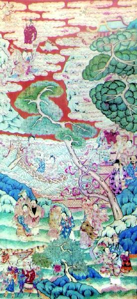 清乾隆缂丝《群仙祝寿图》