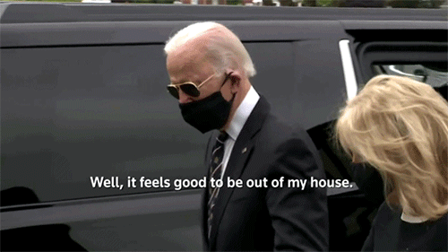 拜登10周以来首次公开露面 口罩戴得严严实实(图