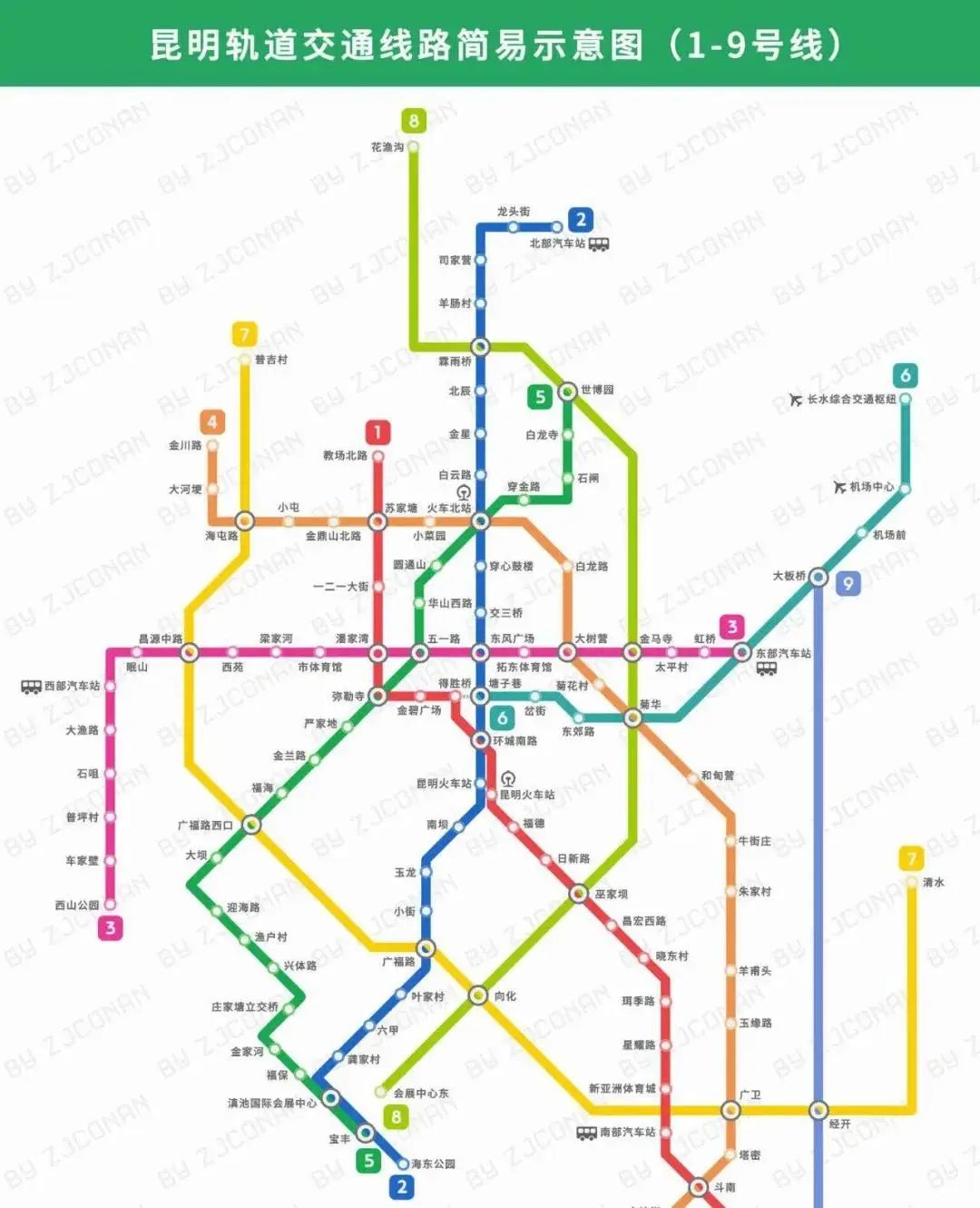 昆明地铁线路图2020,昆明地铁2号线线路图 昆明地铁4号线进入试运行阶段!多条高速年内通车!