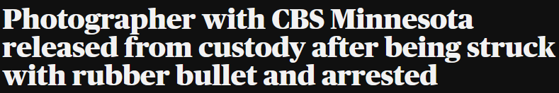 遭警方橡皮子弹击中 记者反复表明身份却仍遭逮