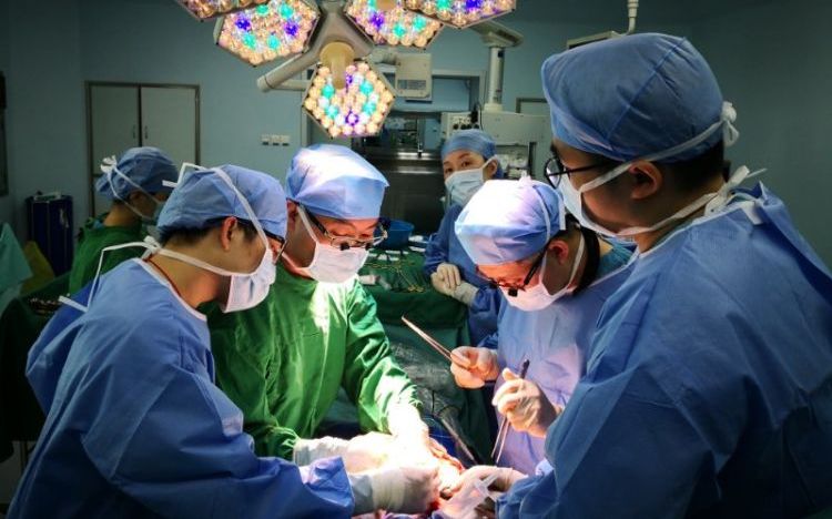 深圳市第三人民医院肝脏外科的大夫正在举行手术。受访者供图