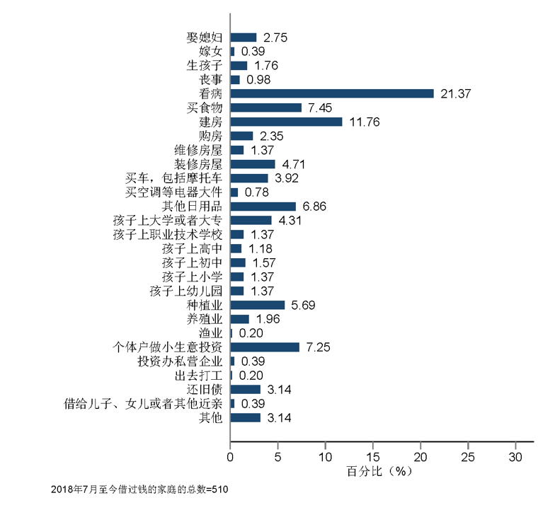 图2 农户最大一笔借款的借款用途