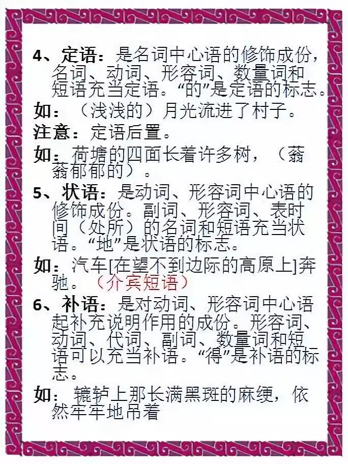 初中语文语法知识总结归纳,实用!