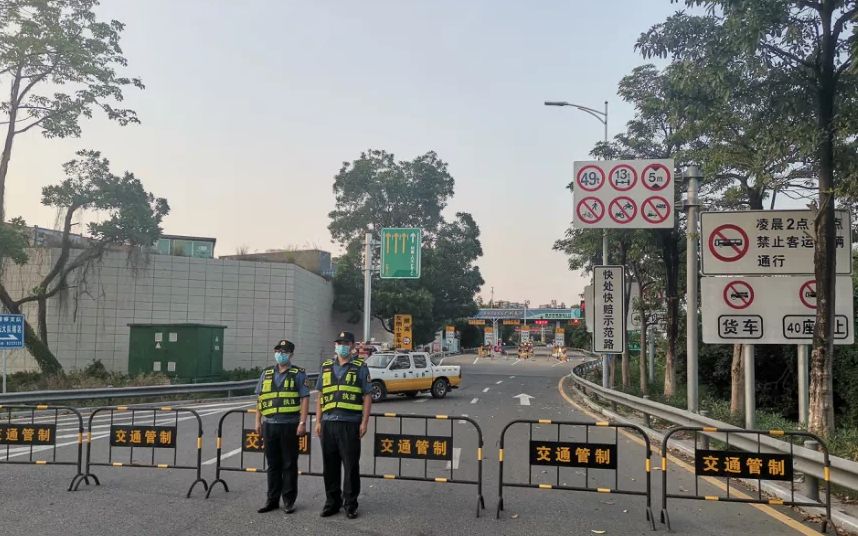 5月5日下午起,虎门大桥实行交通管制。图片来源:广东交通集团公号