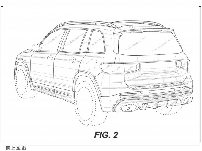梅赛德斯-AMG GLB 45专利图!2.0T+四驱,年内亮相,动力更强