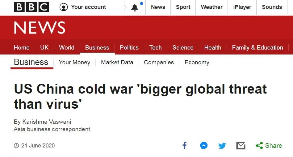 美专家：美国试图发动与中国新冷战 比新冠威胁