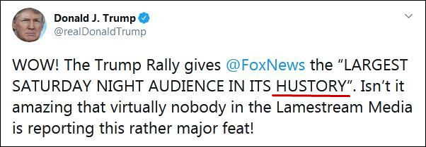 终于被夸！特朗普发推庆祝 却又拼错单词