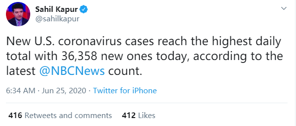 美国单日确诊人数破记录，专家：失控了