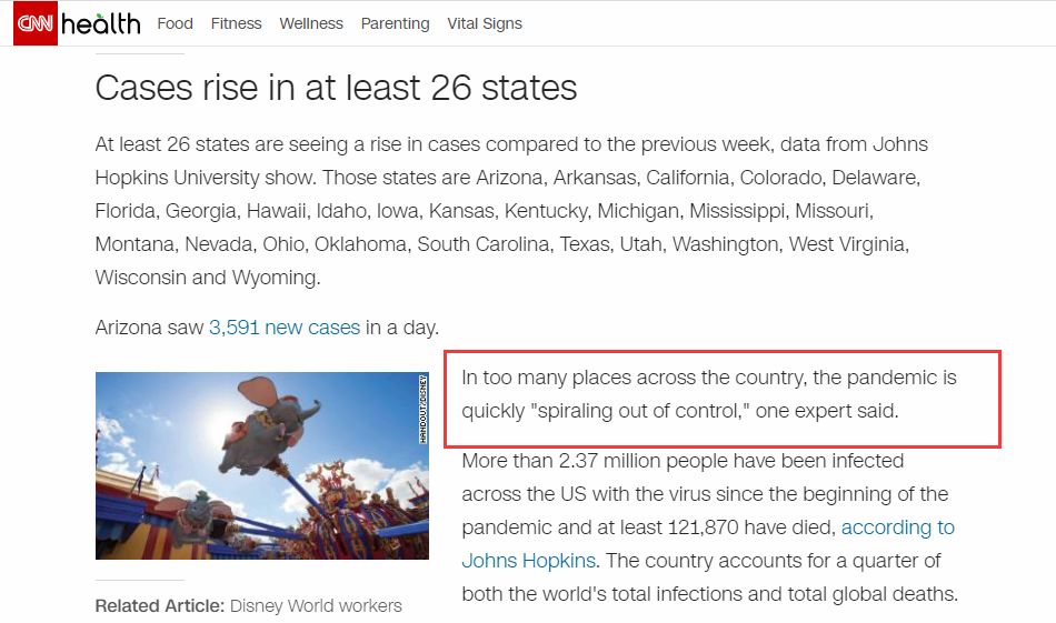 美国单日确诊人数破记录，专家：失控了