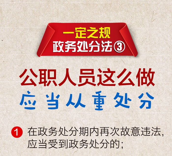 一定之规政务处分法公职人员这么做应当从重给予政务处分