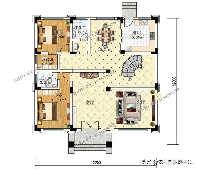 90平米农村房三层房,90平方米的别墅设计图 5款豪华三层农村别墅,很接地气大堂屋大客厅,就差柴火房旁边建