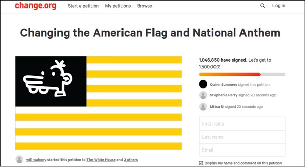 上百万网民请愿修改美国国旗和国歌