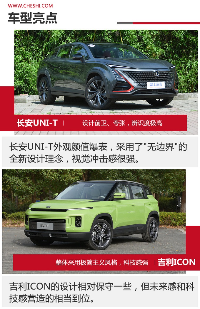 颜值圈粉无数,长安UNI-T和吉利ICON谁更值得入手?