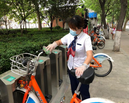 做好疫情防控 助力绿色出行——交行临汾解放路 支行开展公益活动