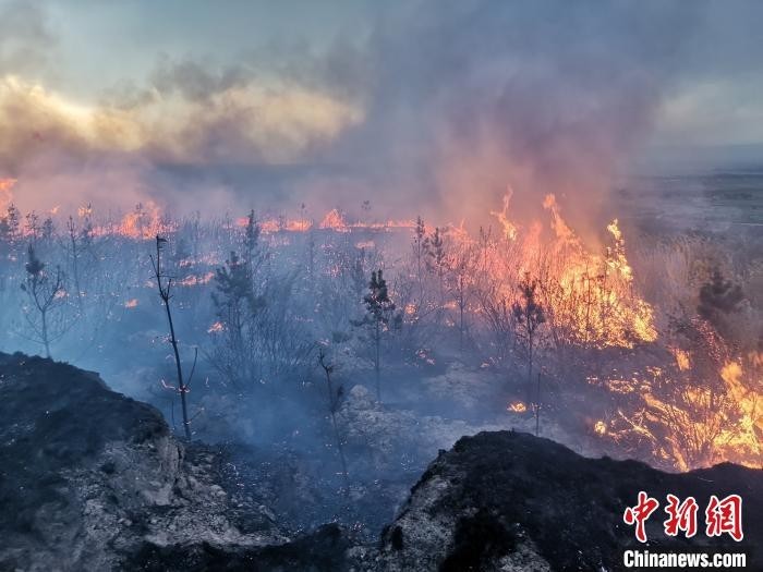 5日11时左右,朔城区发生森林火灾,内蒙古森林消防总队山西驻防分队90余人前往扑救。内蒙古森林消防总队供图