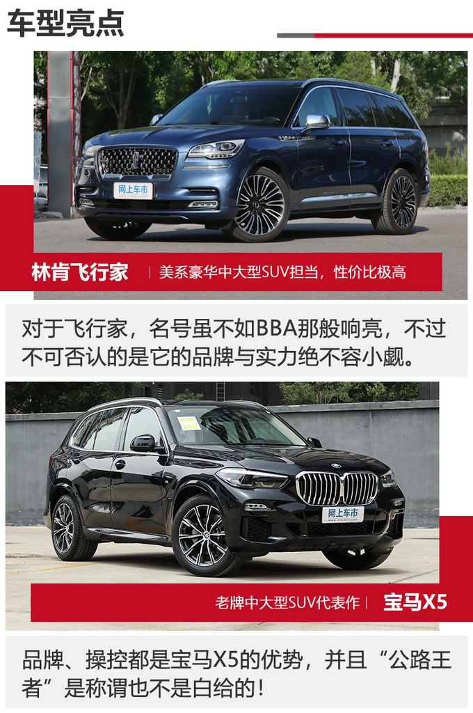 70万买中大型SUV,要面子还是要性价比,林肯飞行家对比宝马X5