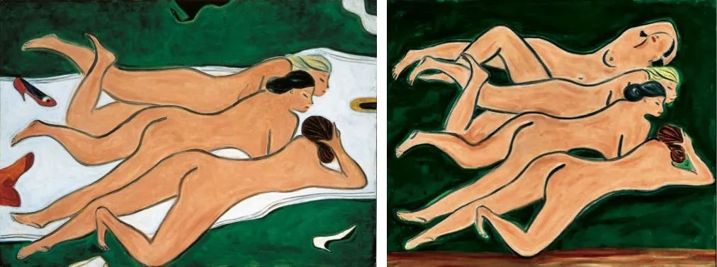 《绿色背景四裸女》2.58亿成交 常玉裸女题材作画
