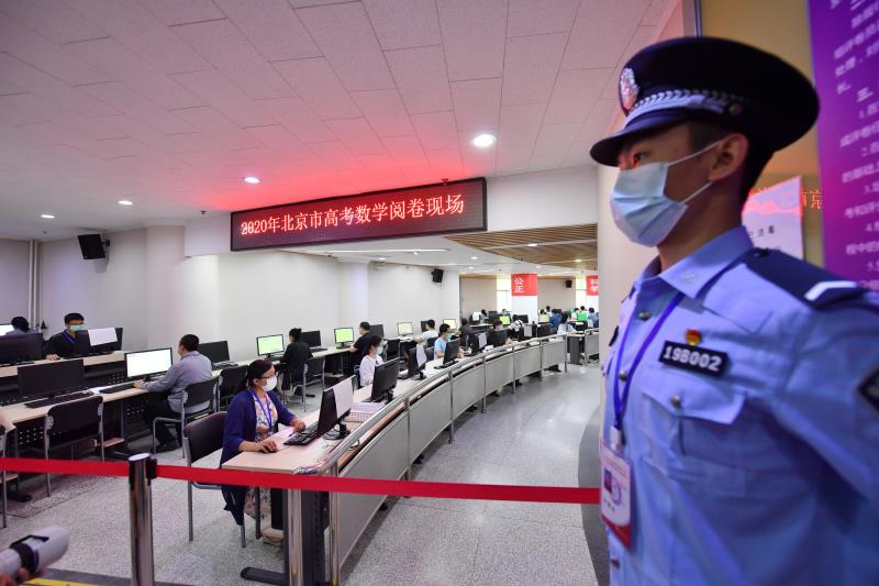 评卷点执行公安职员值守、昼夜值班巡逻等步伐。新京报记者 李木易 摄