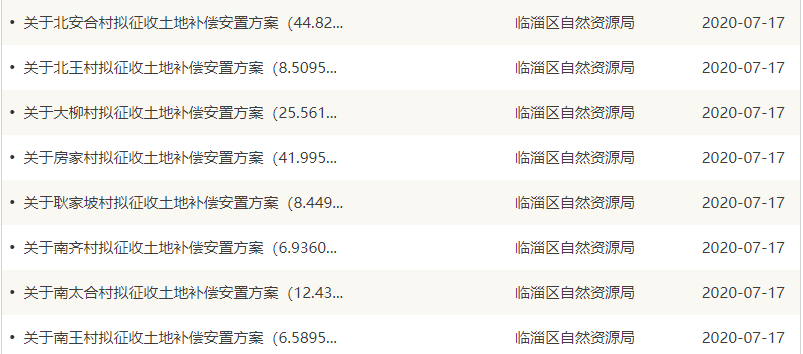 公告!淄博几十个村要被征地!补偿安置费是……