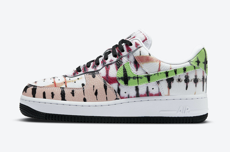 扎染风格绿色swoosh这款全新nikeairforce1有点骚