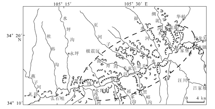 西汉水河滑坡分布图